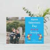 Gelukkige Valentijnsdag Opa Foto Safari Kaart (Staand voorkant)