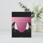 Gelukkige Valentijnsdag Orka Killer Whale Hart van Feestdagenkaart (Staand voorkant)