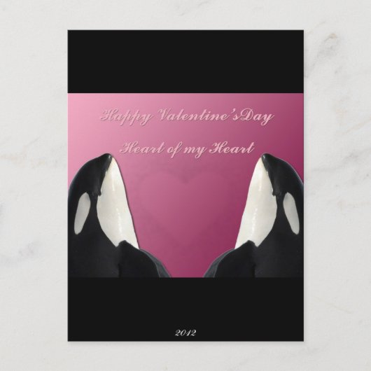 Gelukkige Valentijnsdag Orka Killer Whale Hart van Feestdagenkaart (Voorkant)