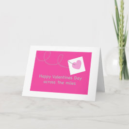 Gelukkige Valentijnsdag Over de Miles roze hart Feestdagen Kaart