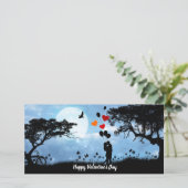 Gelukkige Valentijnsdag, paarse platte kaart (Staand voorkant)