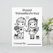 Gelukkige Valentijnsdag | Pagina Kleur mij (Staand voorkant)