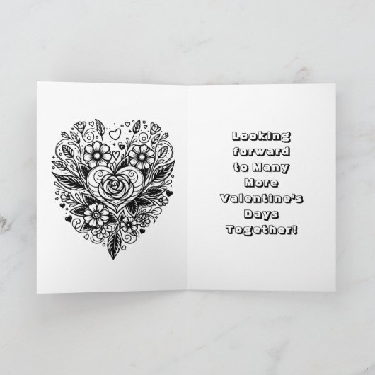 Gelukkige Valentijnsdag | Pagina Kleur mij Kaart (Binnen)