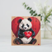 Gelukkige Valentijnsdag Panda Beer Feestdagenkaart (Staand voorkant)