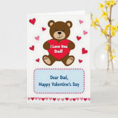 Gelukkige Valentijnsdag Papa Beer Kaart (Gele Bloem)