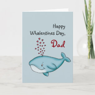 Gelukkige Valentijnsdag papa, walvis verliefd op h Feestdagen Kaart