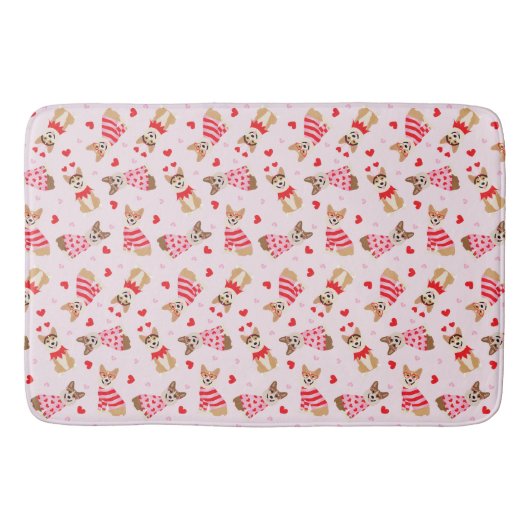 Gelukkige Valentijnsdag Pembroke Welsh Corgi Dogs Badmat (Voorkant)