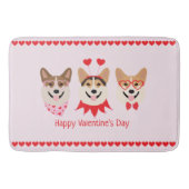 Gelukkige Valentijnsdag Pembroke Welsh Corgi Dogs Badmat (Voorkant)
