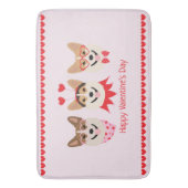 Gelukkige Valentijnsdag Pembroke Welsh Corgi Dogs Badmat (Voorkant Verticaal)