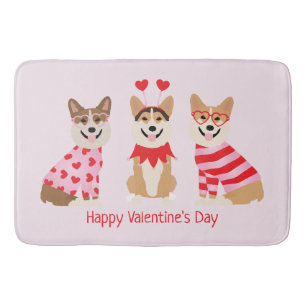 Gelukkige Valentijnsdag Pembroke Welsh Corgi Dogs Badmat