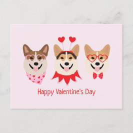 Gelukkige Valentijnsdag Pembroke Welsh Corgi Dogs Briefkaart