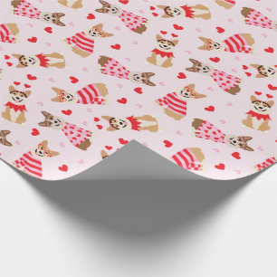 Gelukkige Valentijnsdag Pembroke Welsh Corgi Dogs Cadeaupapier