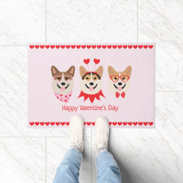 Gelukkige Valentijnsdag Pembroke Welsh Corgi Dogs Deurmat
