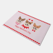 Gelukkige Valentijnsdag Pembroke Welsh Corgi Dogs Deurmat (Schuin)