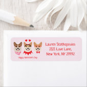 Gelukkige Valentijnsdag Pembroke Welsh Corgi Dogs Etiket (Insitu)