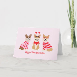 Gelukkige Valentijnsdag Pembroke Welsh Corgi Dogs Feestdagen Kaart
