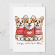 Gelukkige Valentijnsdag Pembroke Welsh Corgi Dogs
