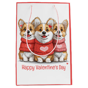 Gelukkige Valentijnsdag Pembroke Welsh Corgi Dogs Medium Cadeauzakje
