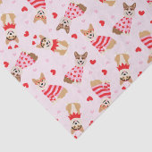 Gelukkige Valentijnsdag Pembroke Welsh Corgi Dogs Tissuepapier (Detail)