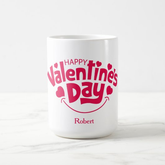 Gelukkige Valentijnsdag Persoonlijke naam Magische Mok (Midden)