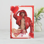 Gelukkige Valentijnsdag Persoonlijke Seksige Stud Feestdagenkaart (Staand voorkant)