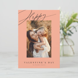 Gelukkige Valentijnsdag perzik Valentijn kaart