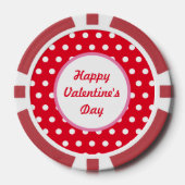 Gelukkige Valentijnsdag Poker Chips (Rood & Wit) (Voorkant)