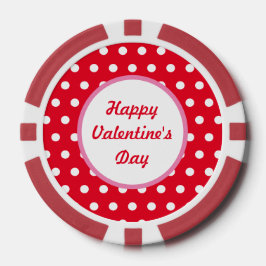 Gelukkige Valentijnsdag Poker Chips (Rood & Wit)