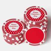 Gelukkige Valentijnsdag Poker Chips (Rood & Wit) (Opstapeling)