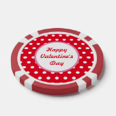Gelukkige Valentijnsdag Poker Chips (Rood & Wit) (Enkel)