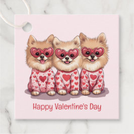 Gelukkige Valentijnsdag Pommerse honden Bedankjes Labels