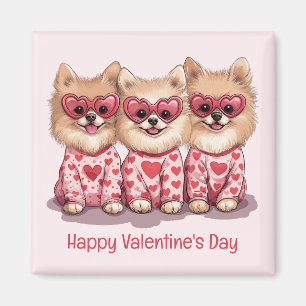 Gelukkige Valentijnsdag Pommerse honden Magneet