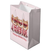 Gelukkige Valentijnsdag Pommerse honden Medium Cadeauzakje (Voorkant Gekanteld)