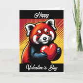 Gelukkige Valentijnsdag | Pop Art Red Panda Kaart (Voorkant)