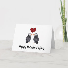 Gelukkige Valentijnsdag Puffins & Hart Kaart