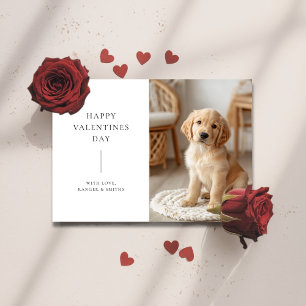 Gelukkige Valentijnsdag Puppy Dog Pet Fotokaarten Feestdagenkaart