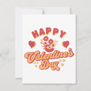 Gelukkige Valentijnsdag - Retro Bloemen Feestdagenkaart