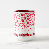 Gelukkige Valentijnsdag Rode Confetti harten Mok (Midden)