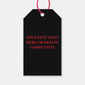 Gelukkige Valentijnsdag rode harten op zwart Cadeaulabel (Achterkant)