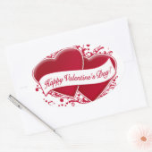 Gelukkige Valentijnsdag! Rode Harten Ovale Sticker (Envelop)