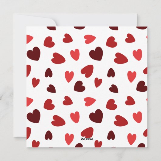 Gelukkige Valentijnsdag Rode Kaart met harten (Achterkant)