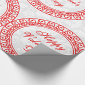 Gelukkige Valentijnsdag Rode Kringen & Kant Cadeaupapier (Hoek)