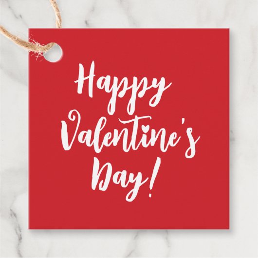 Gelukkige Valentijnsdag rode moderne script typogr Bedankjes Labels (Voorkant)
