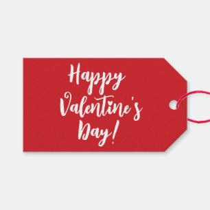 Gelukkige Valentijnsdag rode moderne script typogr Cadeaulabel