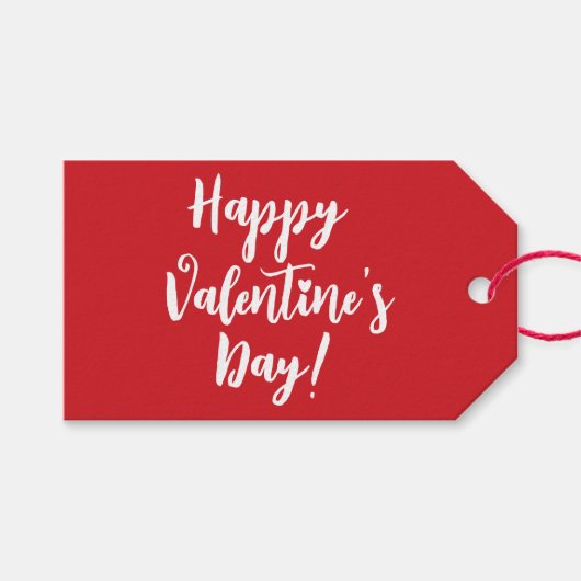Gelukkige Valentijnsdag rode moderne script typogr Cadeaulabel (Voorkant (Horizontaal))