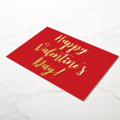 Gelukkige Valentijnsdag rode moderne script typogr Folie Feestdagenkaart (Gedraaid)