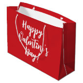 Gelukkige Valentijnsdag rode moderne script typogr Groot Cadeauzakje (Achterkant Gekanteld)