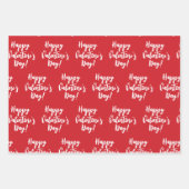 Gelukkige Valentijnsdag rode moderne script typogr Inpakpapier Vel (Voorkant)