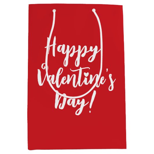 Gelukkige Valentijnsdag rode moderne script typogr Medium Cadeauzakje (Voorkant)