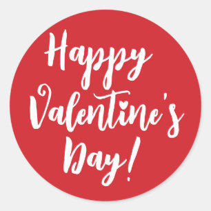 Gelukkige Valentijnsdag rode moderne script typogr Ronde Sticker
